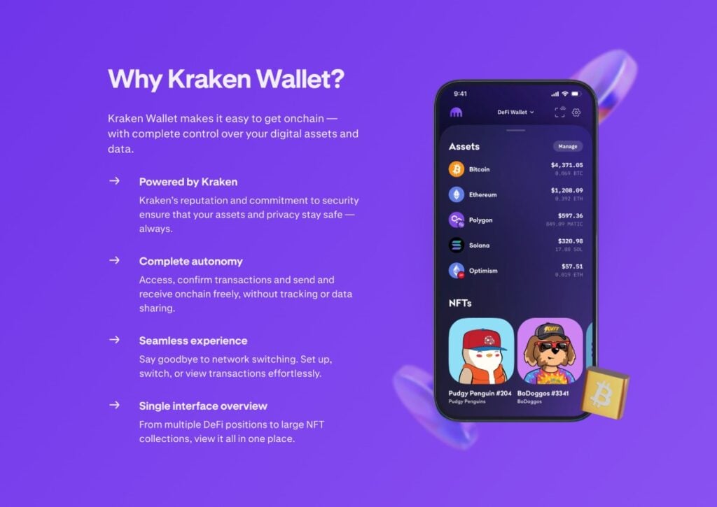 Kraken Wallet app'en giver dig mere ejerskab over dine krypto