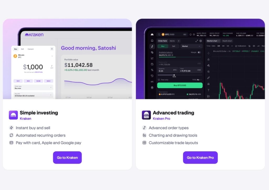 Du bestemmer selv om du vil benytte standardversionen af Kraken eller pro-versionen.