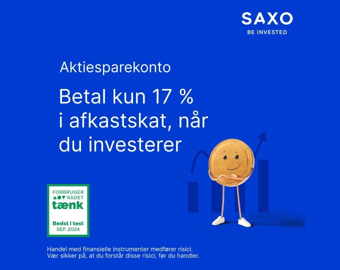 Med en aktiesparekonto hos Saxo Bank kan du handle til nogle af markedets laveste kurtager